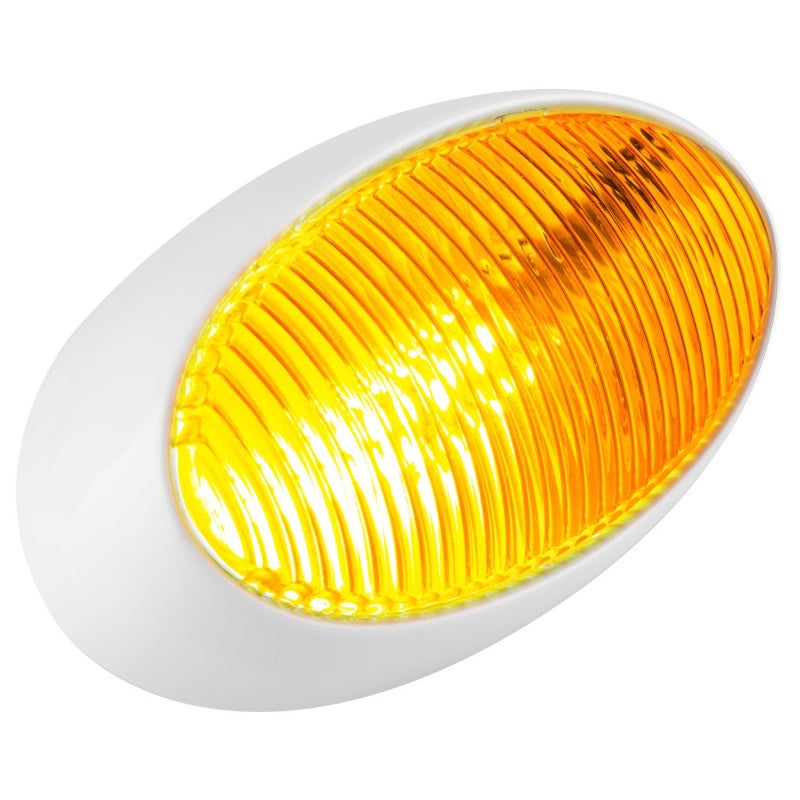 Lumitronics RV 12V LED Oval Porch Utility Light, Clear & Amber Lenses for Motorhomes, Campers, Trailers, 5th Wheels (White) - Image 2